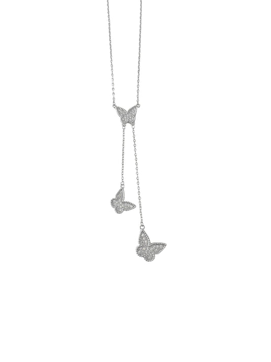 Butterfly Drop Necklace: Gold