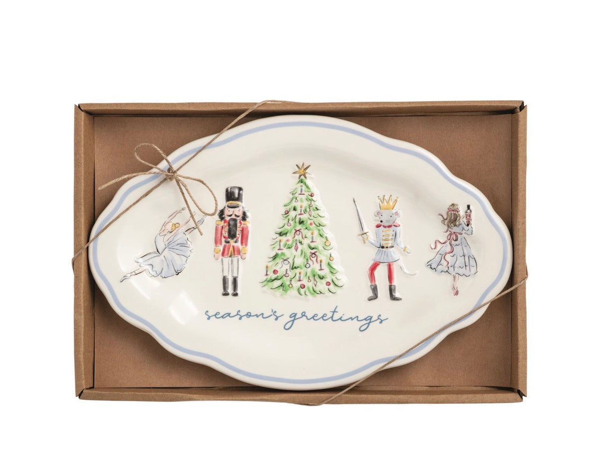 Seasons Greeting Nutcracker Sentiment Tray