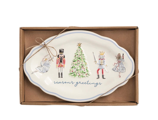 Seasons Greeting Nutcracker Sentiment Tray