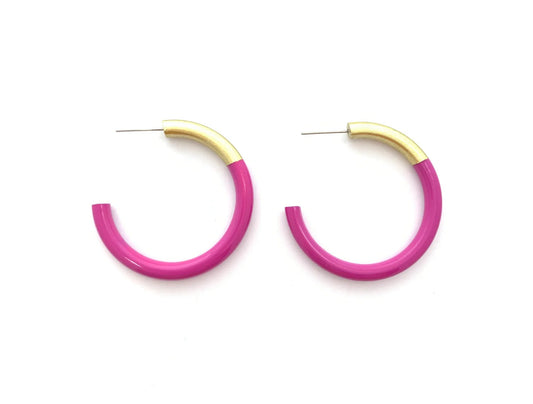 Liz Medium Hoop- Fushcia