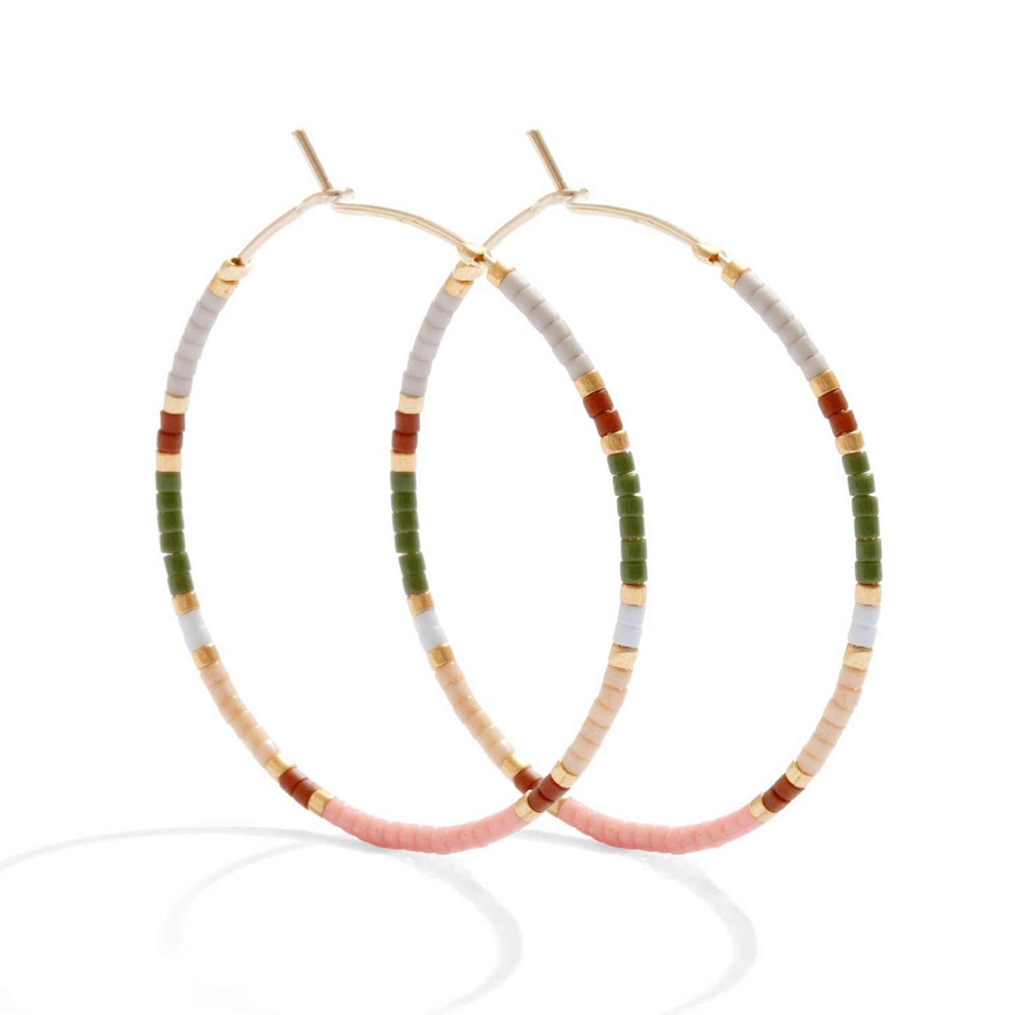 Miyuki Delica Hoop Earrings: Multi