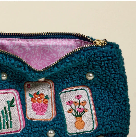 Mahj Time Teddy Pouch