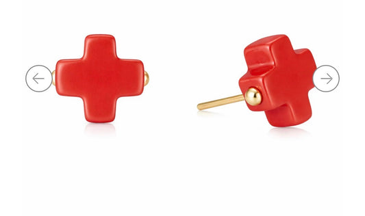 Signature Cross Stud- Red