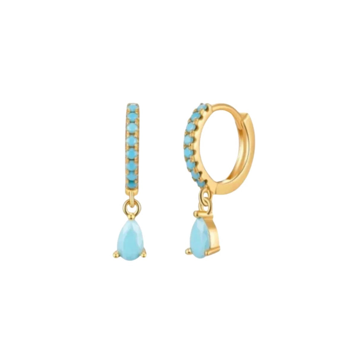Water Drop Turquoise Huggies