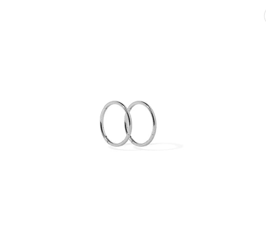 Huggie Infinity Hoop Earrings - Ava Silver 8mm