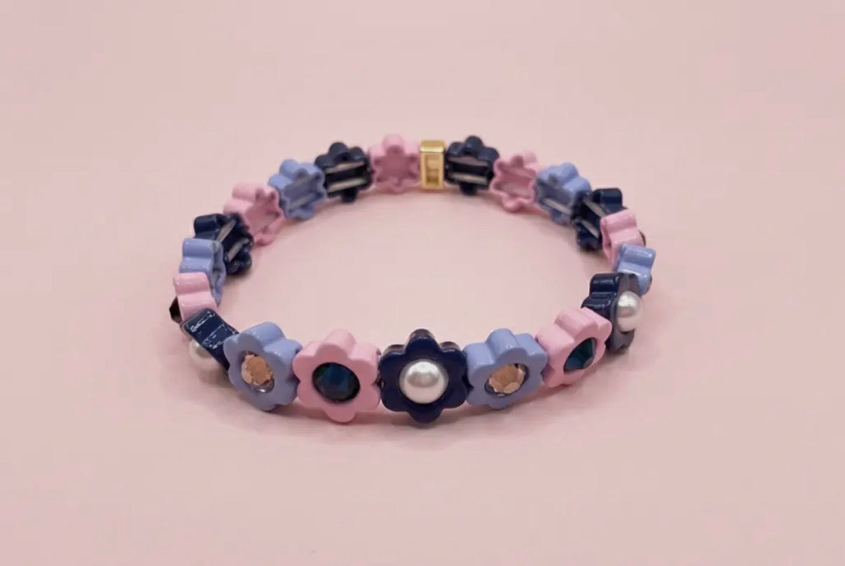 Floral Enamel Stretch Bracelet - Daisy
