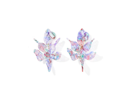 Flora Statement Earrings - Lavender Sea Glass