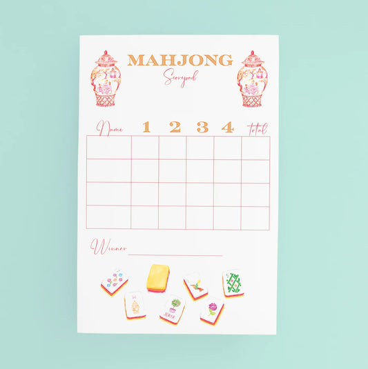 Mahjong Scorecard Pad - Sunset Tiles