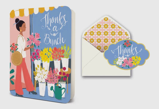 Thanks A Bunch Blue Deluxe Greeting Card