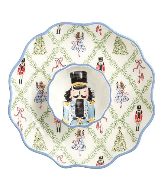 Winter Wonderland Nutcracker Chip & Dip Server