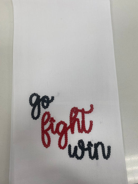 Go Fight Win Red & Black Tea Towel