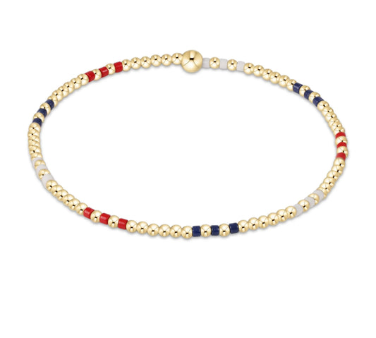 Hope Joy Pattern 2mm Bead Bracelet- Firecracker