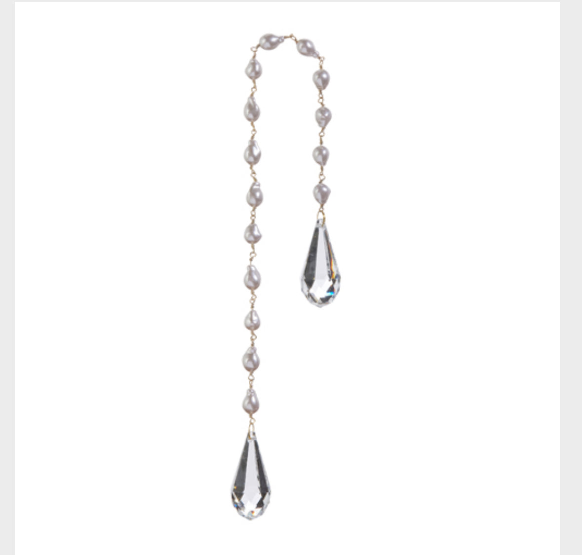 17" Pearl Chain Jewel Drop Ornament