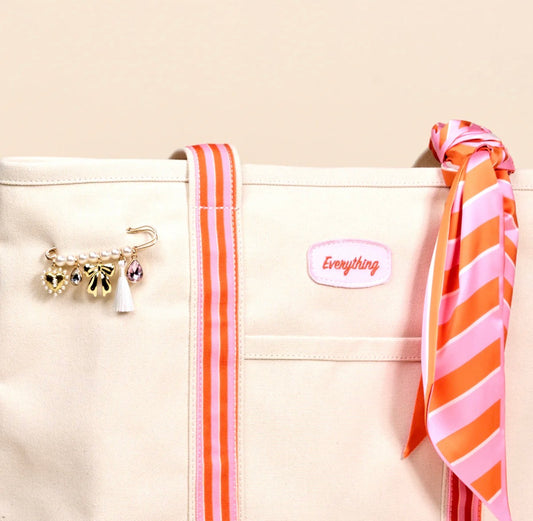 Sicily Stripe Pink- Canvas Tote Bag