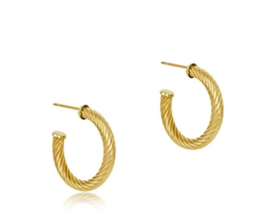 ROUND GOLD 1.25" POST HOOP - 4MM - TEXTURED TWIST