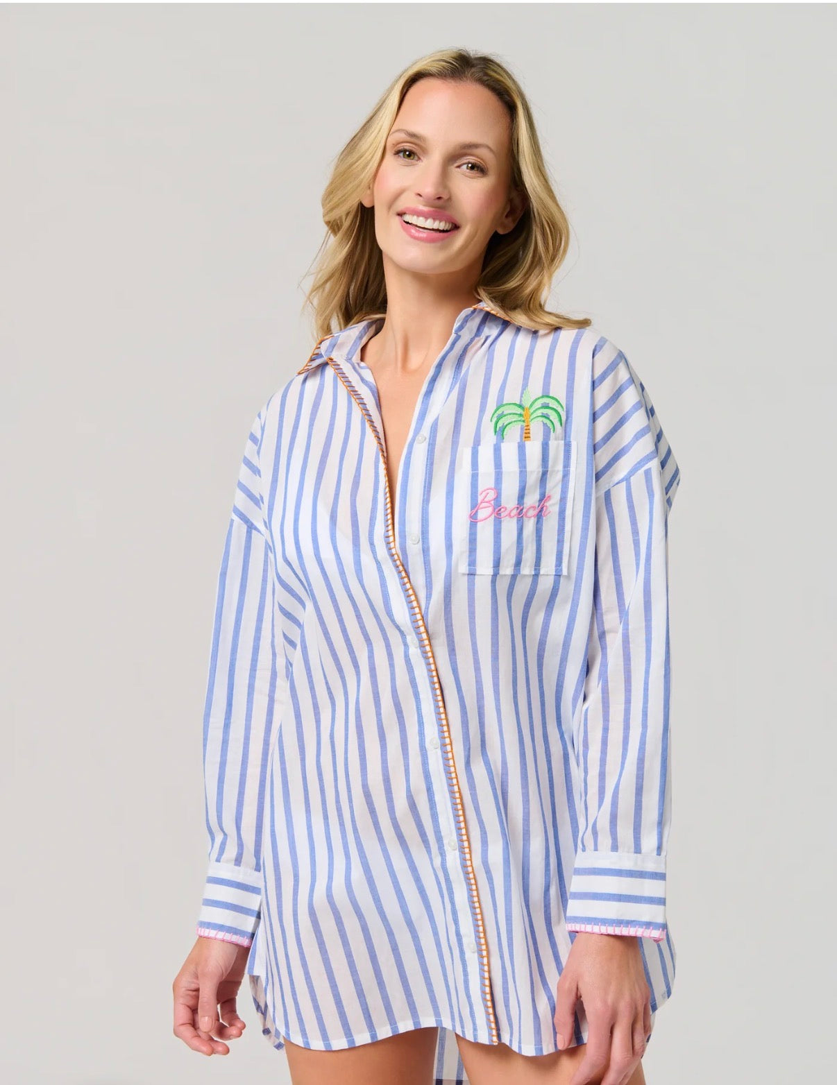 "Beach/Ocean Air, Salty Hair, Don't Care" Cover-Up Shirt