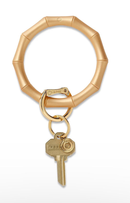Silicone Big O® Key Ring - Gold Rush Bamboo