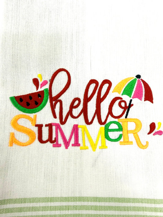 Hello Summer Tea Towel