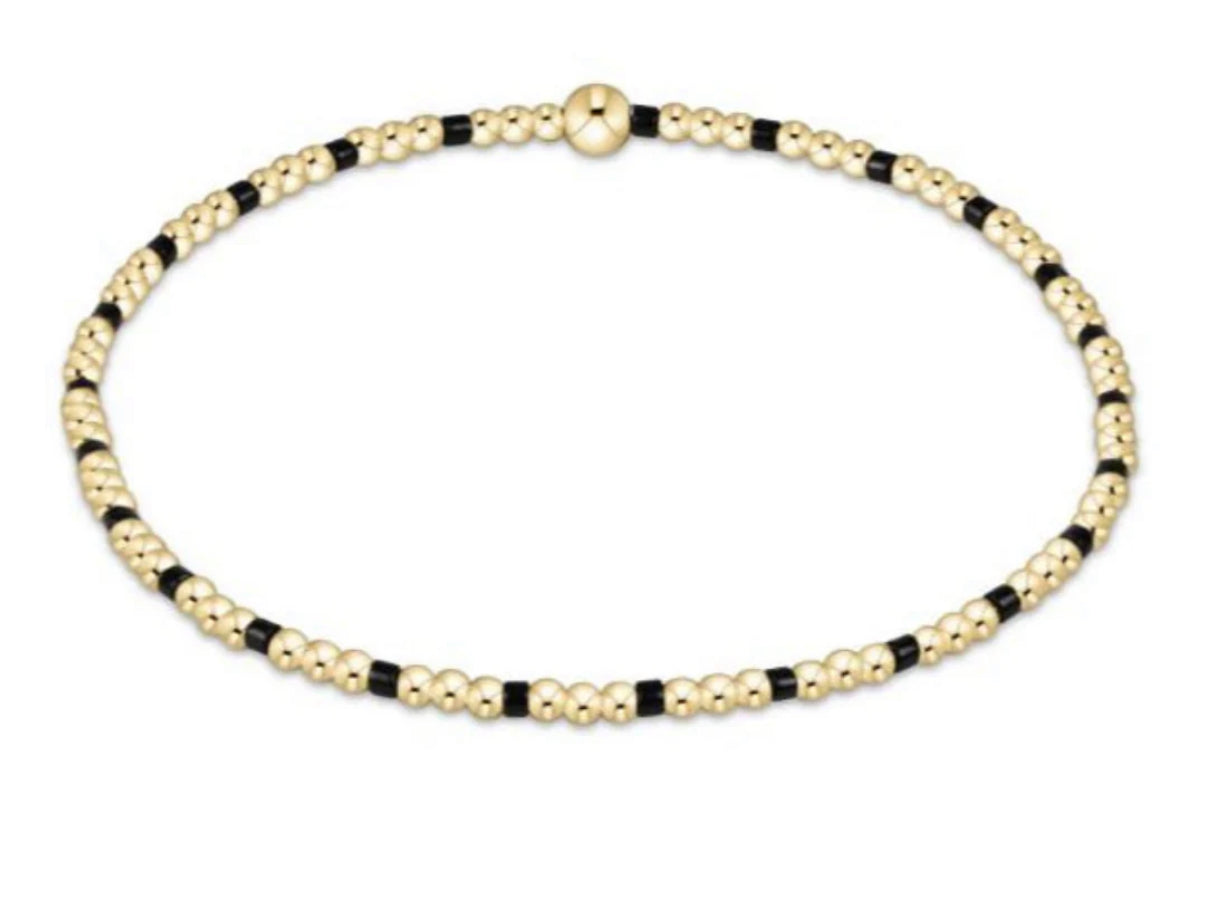 Gameday Hope Sincerity Pattern 2mm Bead Bracelet - Onyx