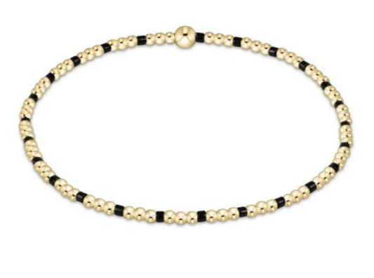 Gameday Hope Sincerity Pattern 2mm Bead Bracelet - Onyx