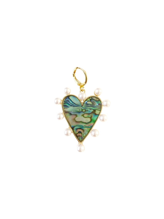 Abalone Pearl Heart Scarf Charm - Multi