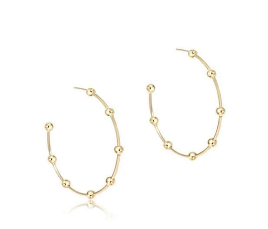 beaded simplicity 1.5” post hoop - 4mm gold