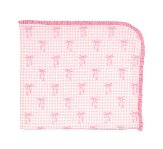 Gingham and Bows Baby Arrival Blanket