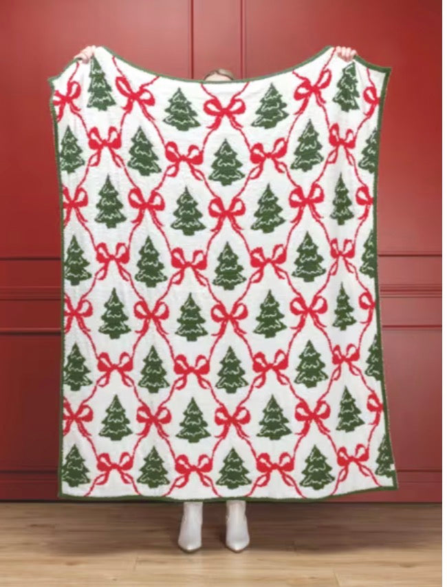 Christmas Tree Chenille Blanket