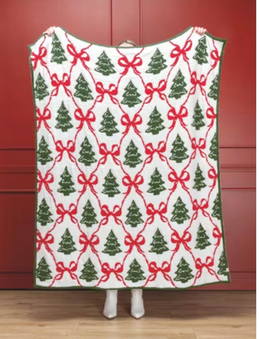 Christmas Tree Chenille Blanket