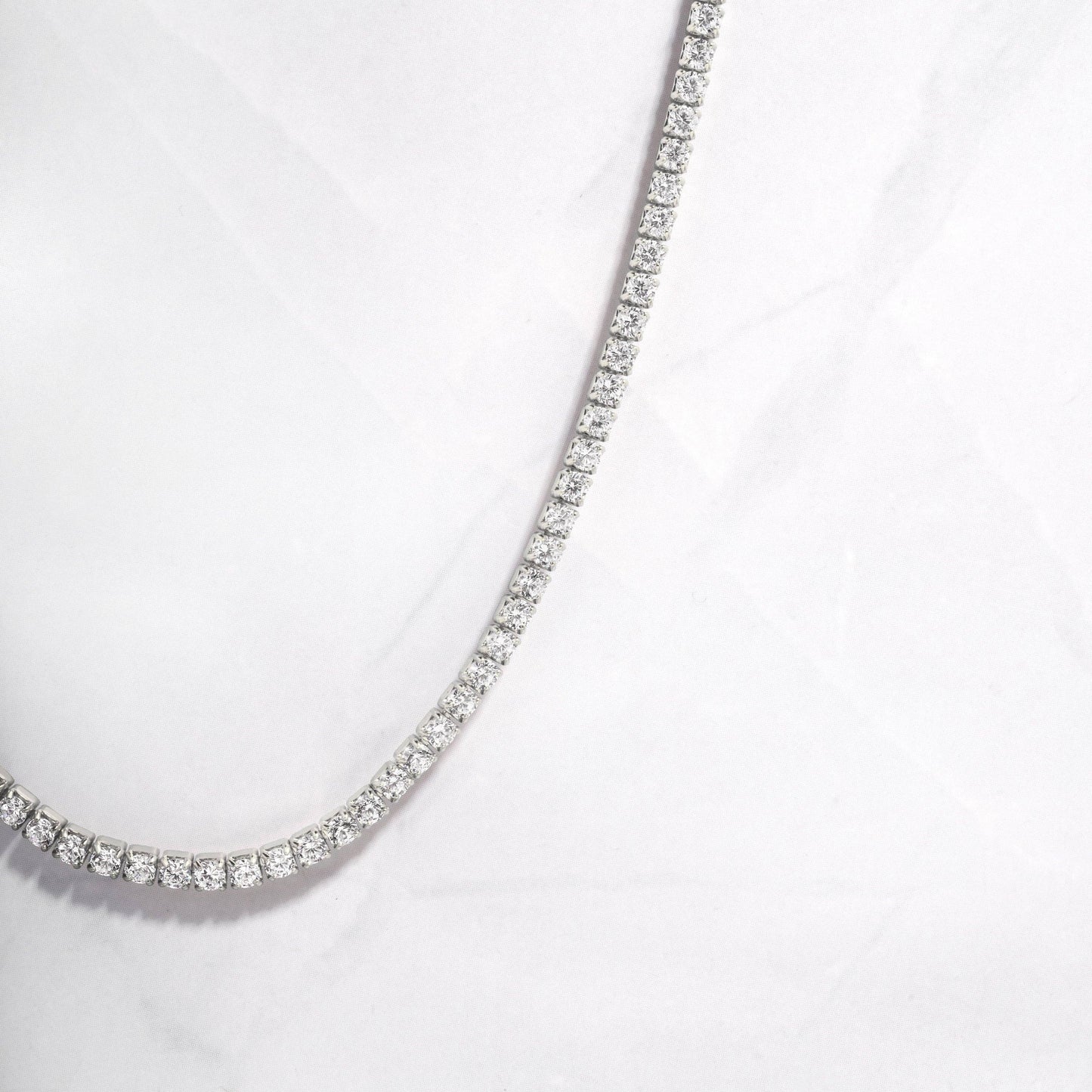 2mm Tennis Necklace: Gold / 15" + 3" Ext