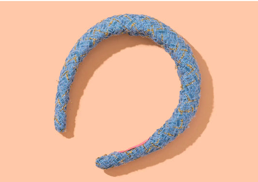 Barbara Blue Tweed Headband