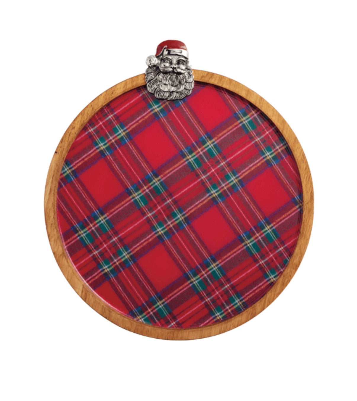 Santa Tartan Round Board