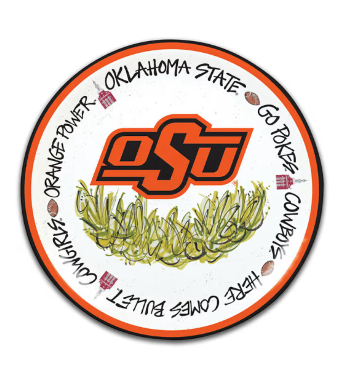 Oklahoma State Melamine Plate