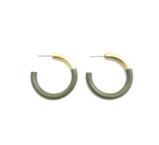 Liz Medium Hoop- Army Green