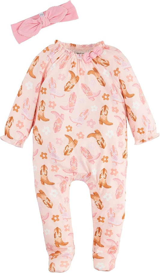 Pink Cowboy Footed Sleeper