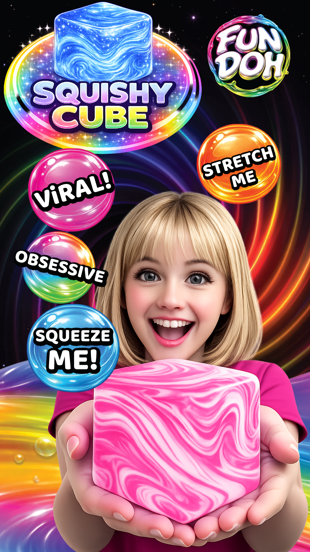 Fun Doh Swirl Squishy Cubes Viral Assortment