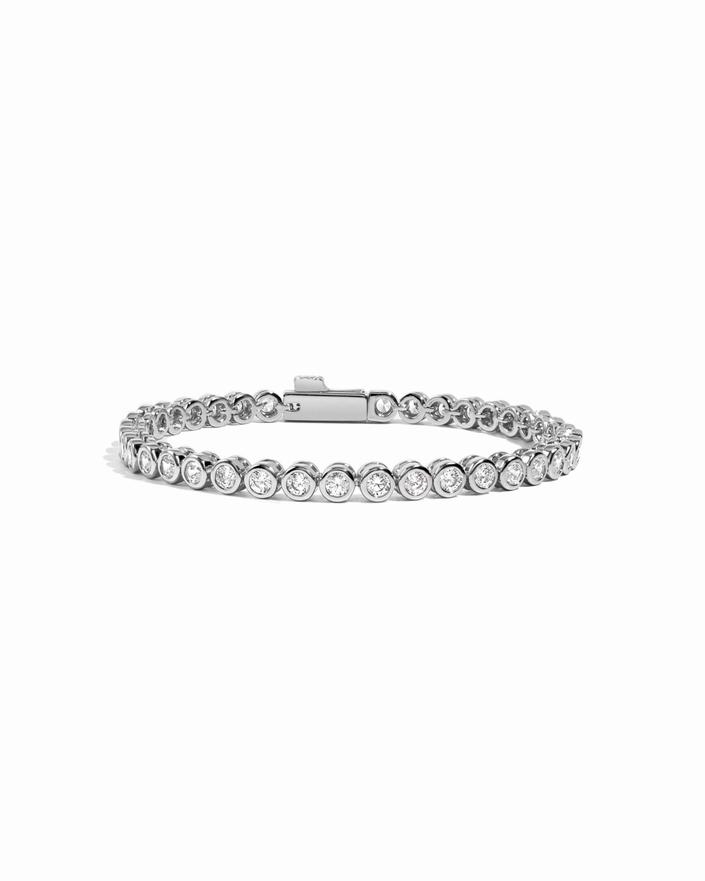 3mm Round Bezel Tennis Bracelet: Gold / 6.25"