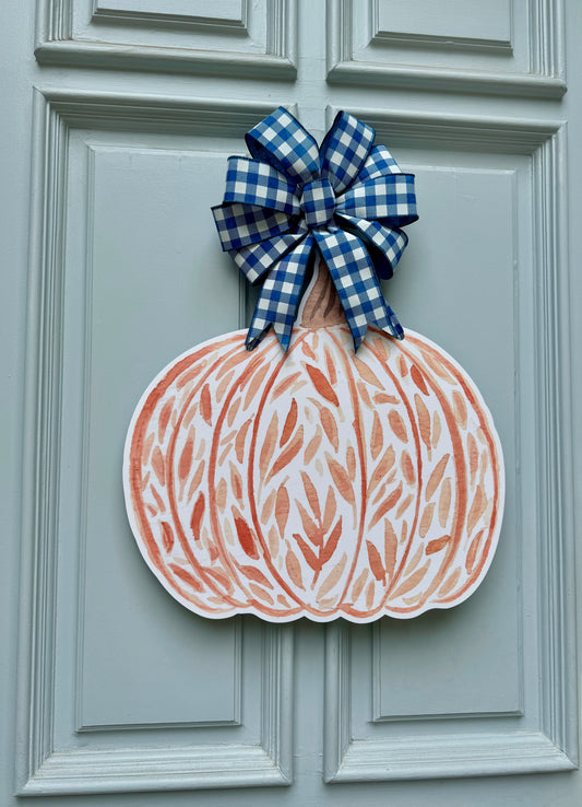 Orange Pumpkin Door Hanger