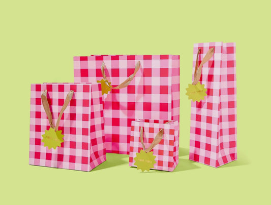 Red Gingham Gift Bag