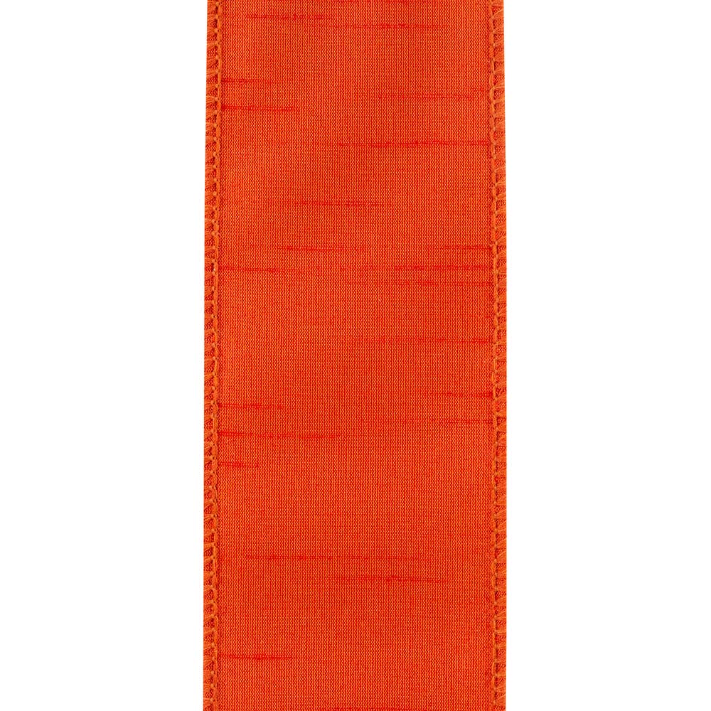 Dupioni Supreme Wired Edge, Orange, 2-1/2 In, 50 Yards