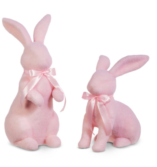 Pink Flocked Bunny
