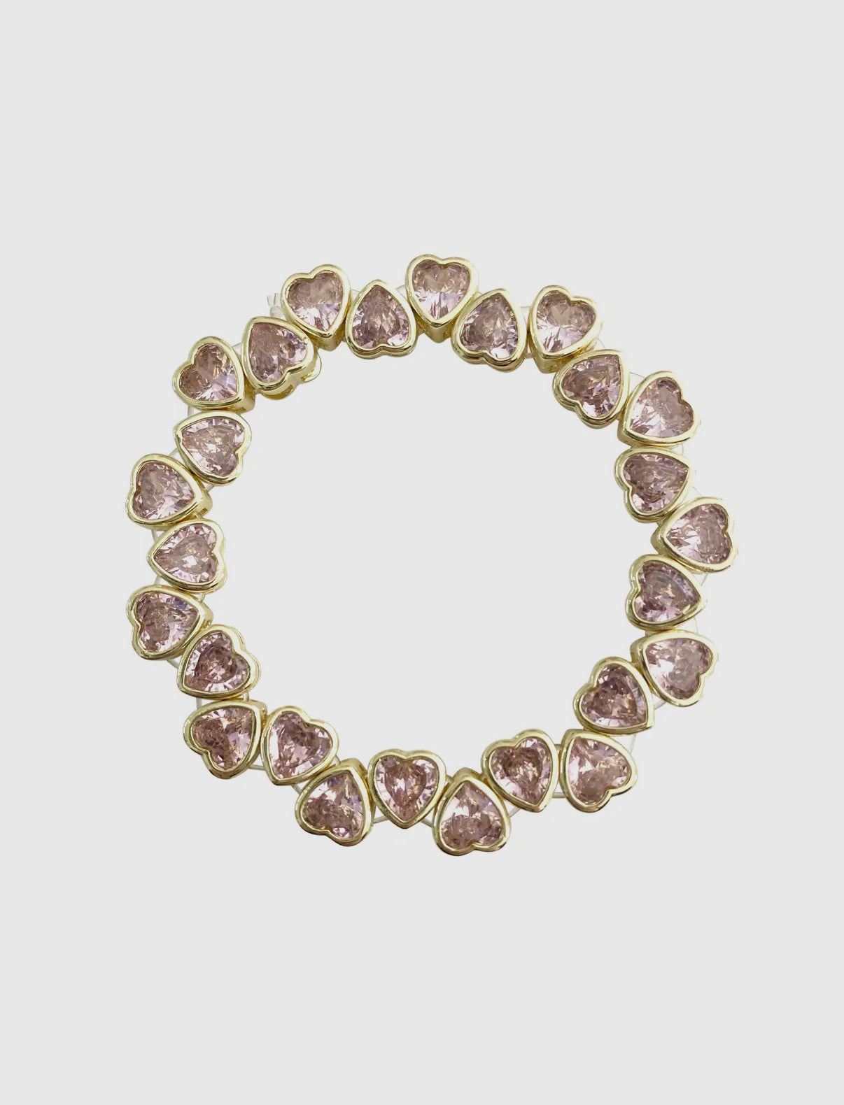 Heart Stretch Bracelet- Light Pink