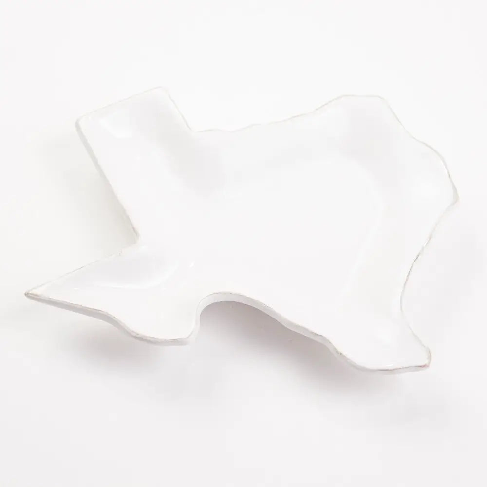 Texas Shaped Tidbit Dish White 6"