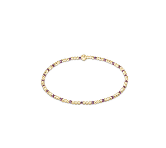 Hope Sincerity Pattern 2mm Bead Bracelet- Pink Metallic