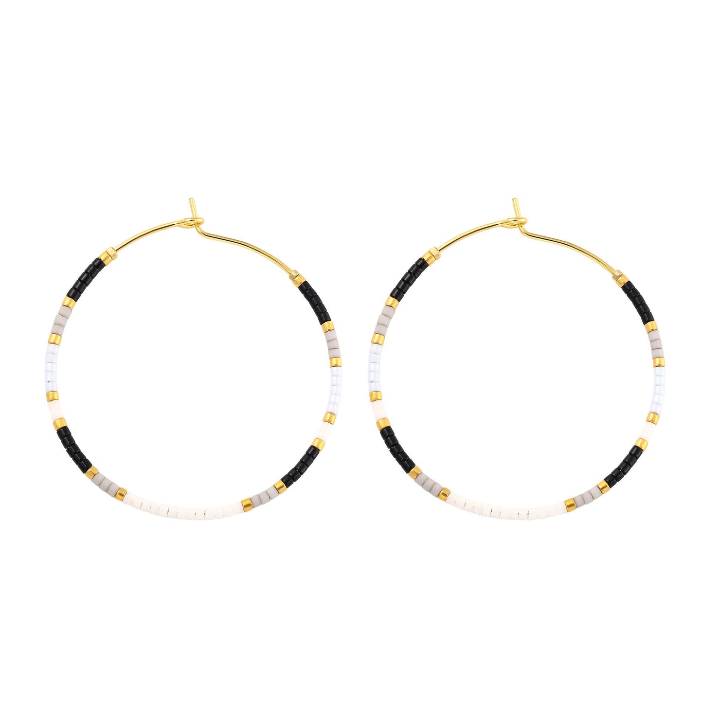 Miyuki Delica Hoop Earrings: Multi