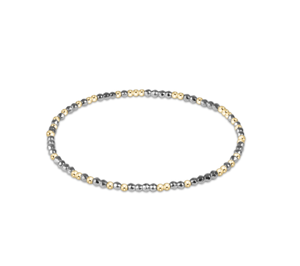 Hope Unwritten Bright Silver Faceted Hematite 2mm Bead Bracelet