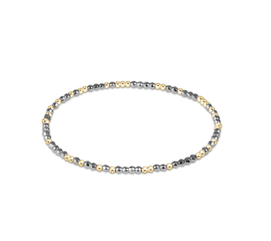 Hope Unwritten Bright Silver Faceted Hematite 2mm Bead Bracelet