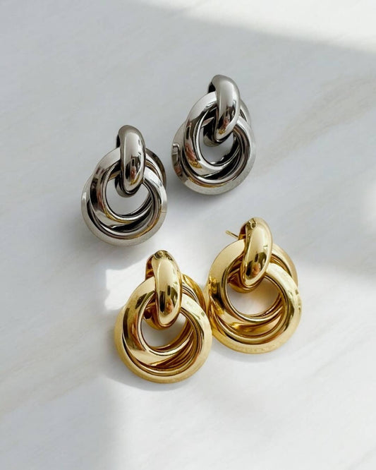 Neve Knot Gold Filled Earrings: Silver
