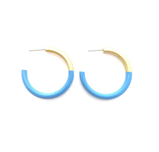 Liz Medium Hoop- Peri Blue