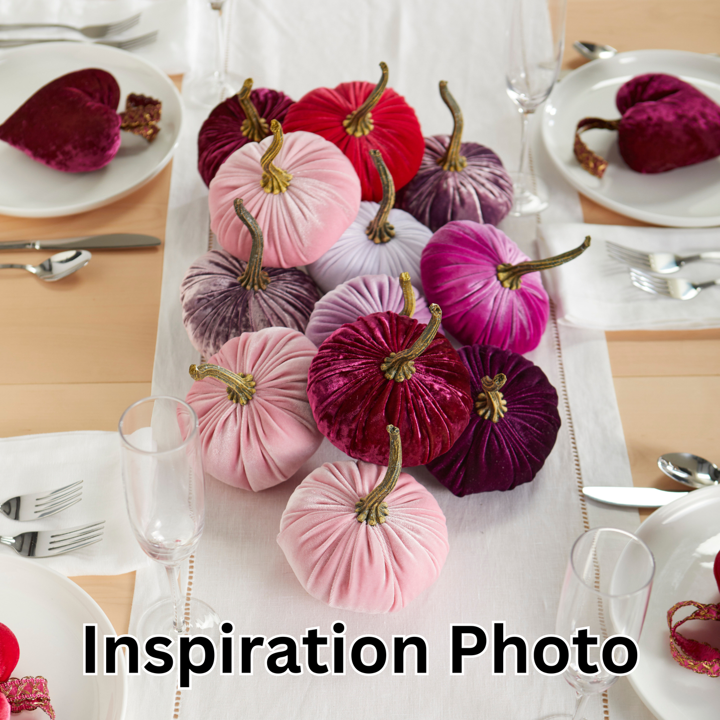 Pumpkin Small Velvet, Valentine's mantel, Autumn table, Gift: Olive